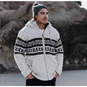 Multicolor Wool Blend Men Woolen Hoodies